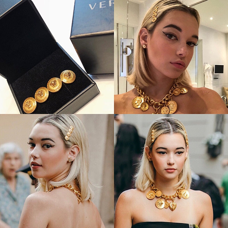 Golden Medusa Coin Hairpins (1PC) eprolo