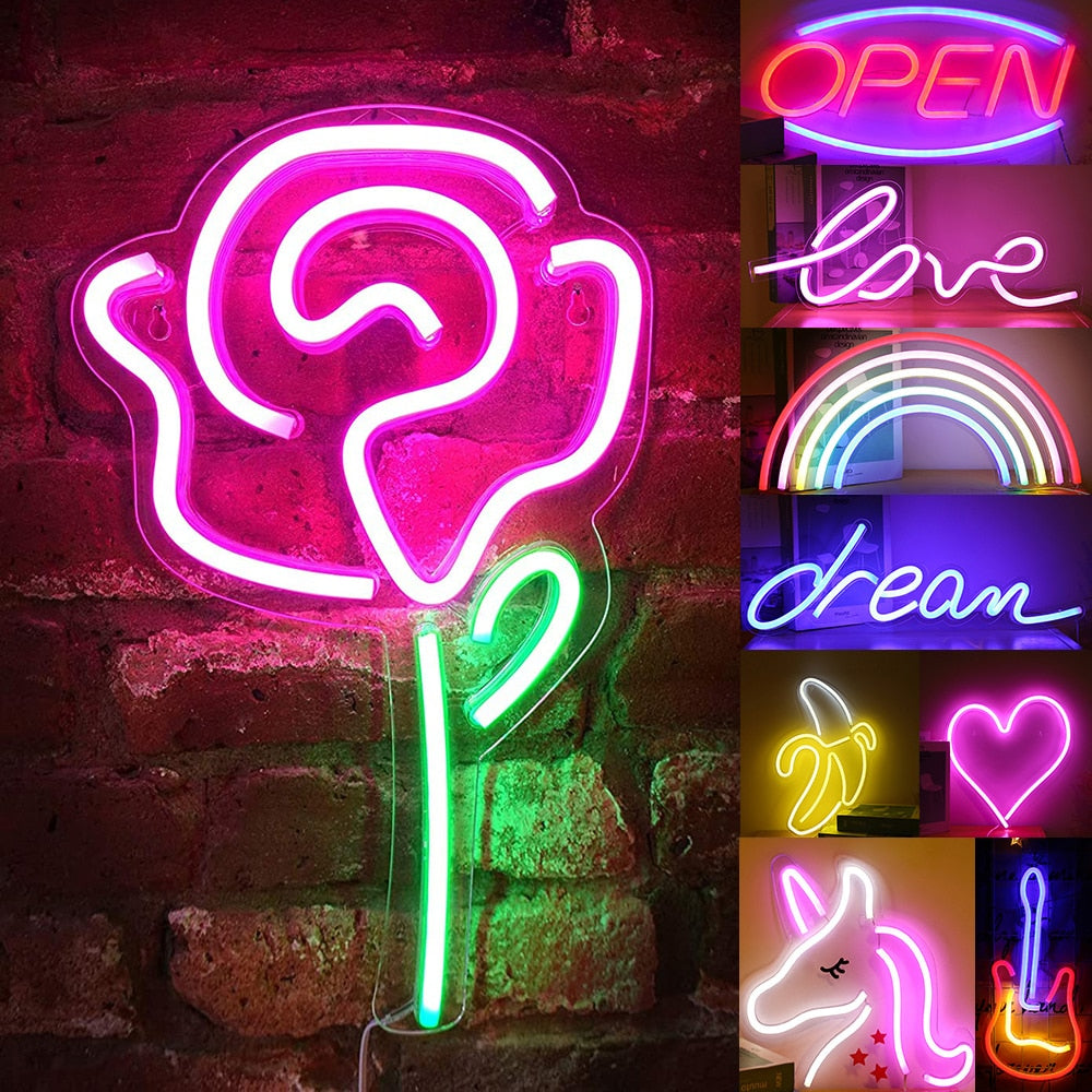 Assorted Neon LED Signs - With Acrylic Back Panel eprolo