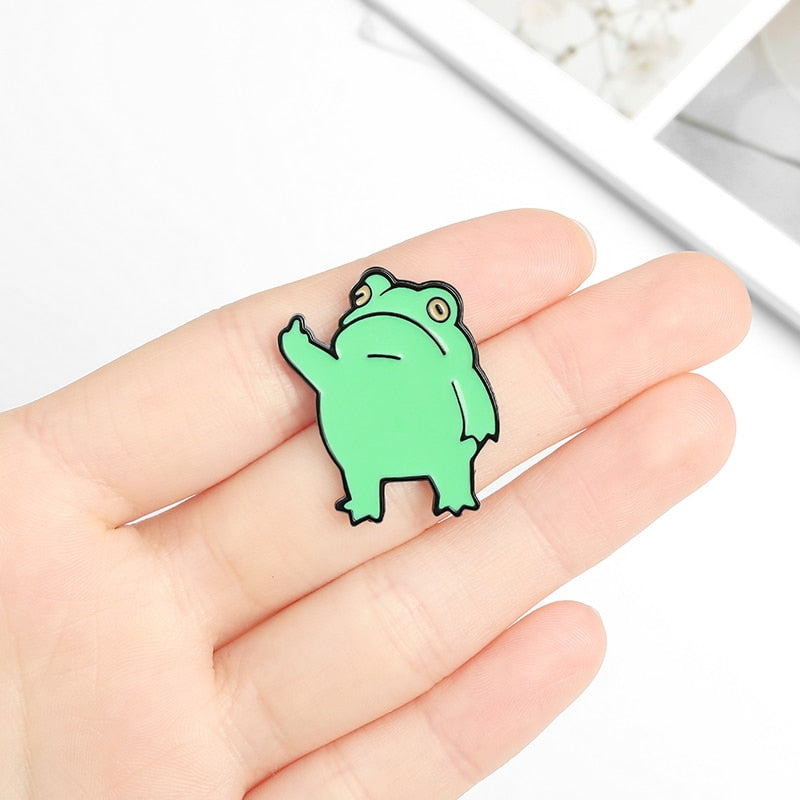 Funny Frog Enamel Pin freeshipping - Accessory Necessities Shop